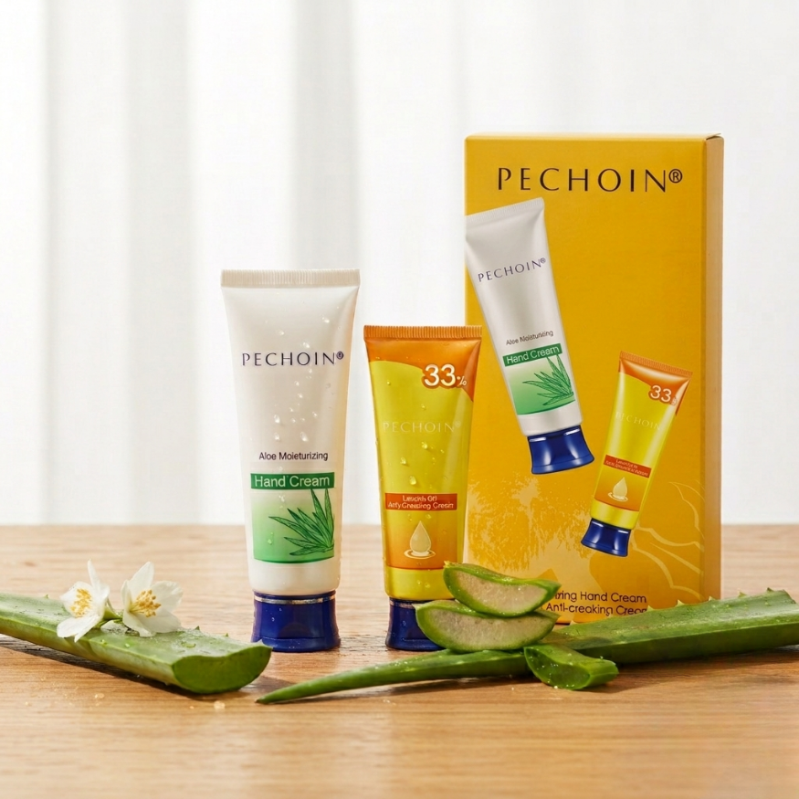 Pechoin Ultra-Repair Hand Care Duo: Aloe Moisturizing Hand Cream + Lanolin Oil Anti-Cracking Cream